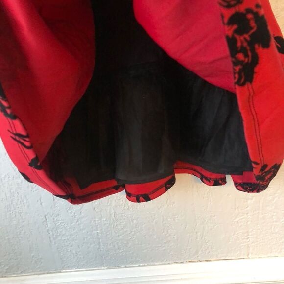 CRYSTAL DOLLS Womens Black Embellished Zippered Floral Cocktail Dress - Picture 6 of 11